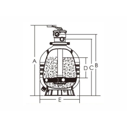 Filtr do basenu Emaux MFV31 (23 m3/h, D775)