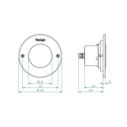 Lampa do basenu 8/4er POWER LED 3.0 (3000 K) Ø 146 mm BRĄZ