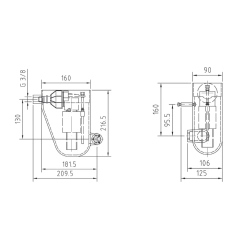 Mechaniczny regulator poziomu wody skimmera 240 mm z brązu
