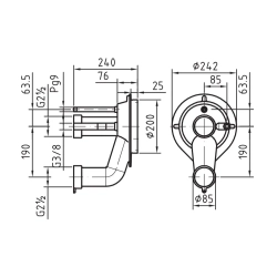 Przeciwprąd basenowy Tajfun z brązu, długość 240 mm, GW 2½