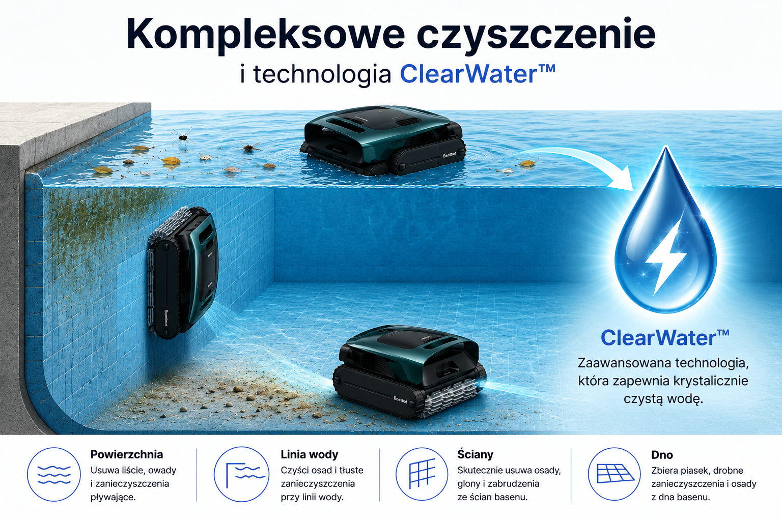 Beatbot AquaSense 2 Pro – kompleksowe czyszczenie i system ClearWater