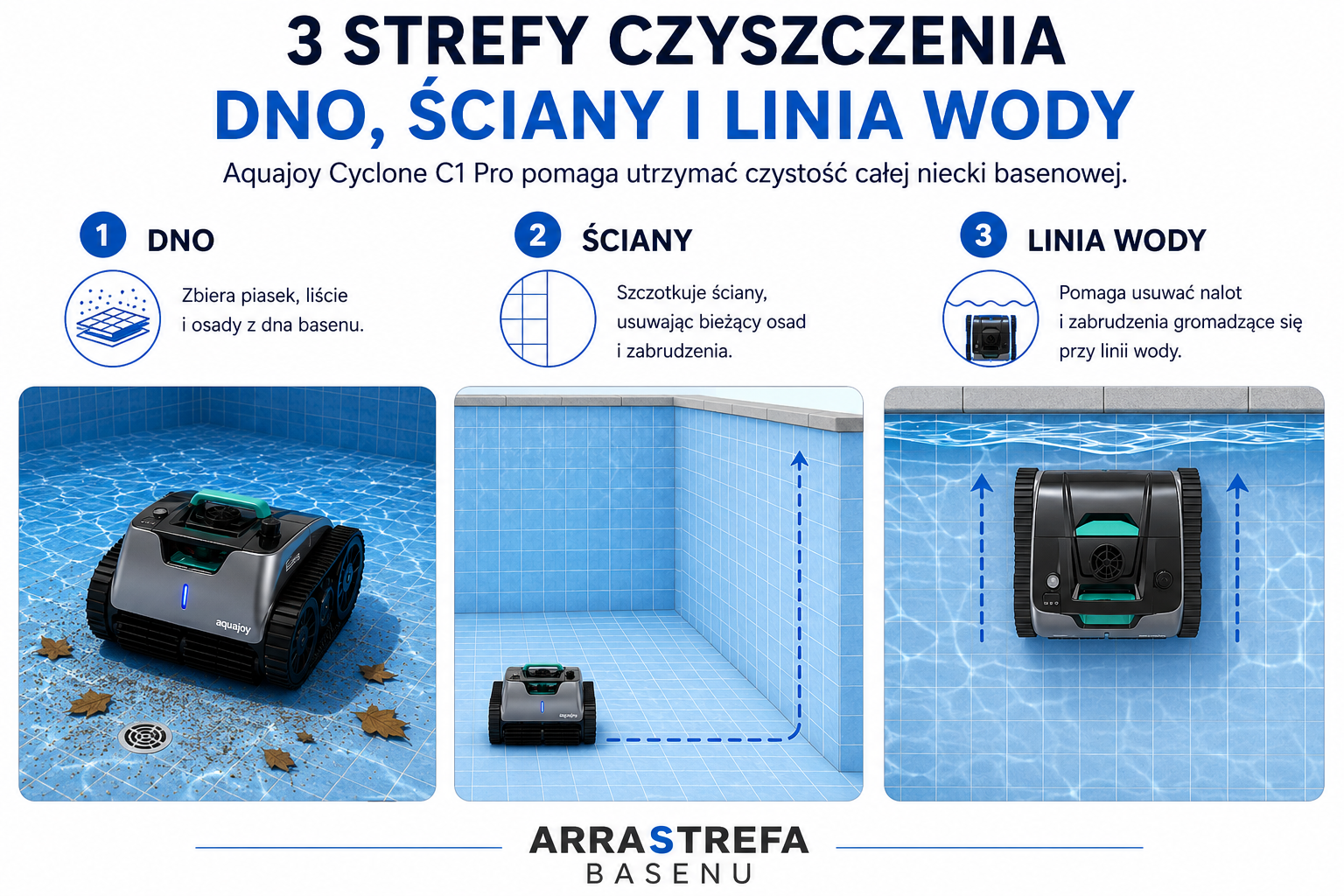 Aquajoy Cyclone C1 Pro – sterowanie przez aplikację Bluetooth