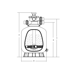 Filtr piaskowy do basenu - Flotide V350 (4 m3/h, D355)