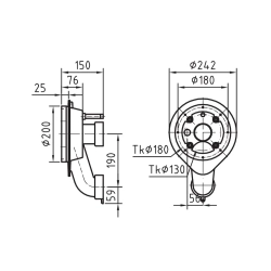 Przeciwprąd basenowy Tajfun ze spiżu, długość 150 mm, GW 2½